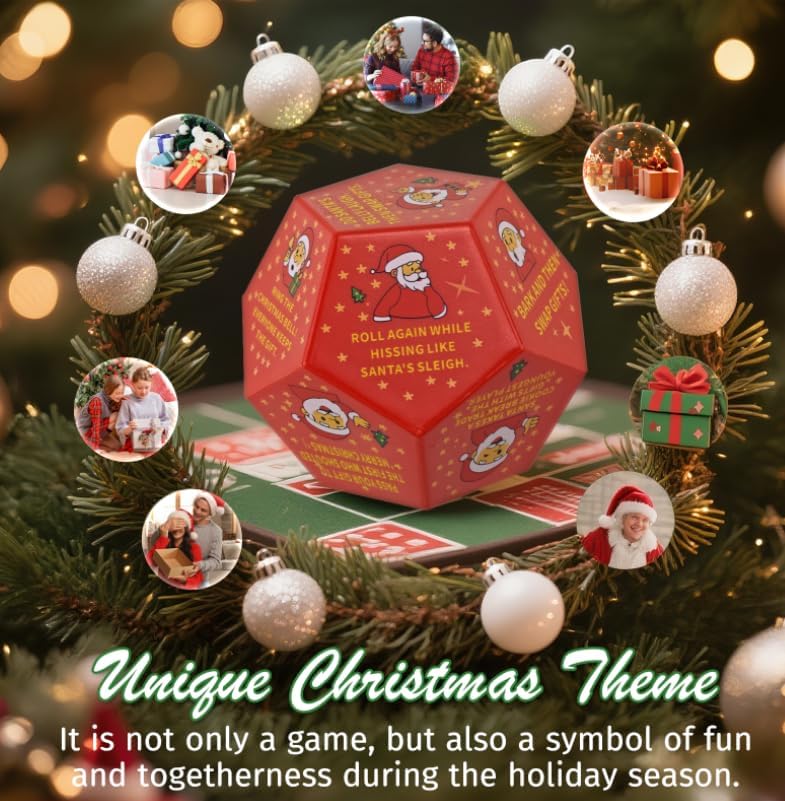 oyeftp Store Hilarious Santa Swap Gift Exchange Dice, 3 * 3 in Exchange Gifts Dice, Christmas Stocking Stuffers Gift Exchange Dice Games for Family Party, Gifts for Xmas, Birthday, Party and Family Night, Holiday - Image 4